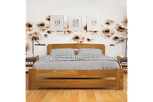 Nodax Super King Bed Frames – Solid Pine Wooden Bed Frame for Adults, F1 Easy Assemble Bed with Sturdy Slats & Extra Four Supportive Legs, Comfortable Bedroom Furniture | 6ft 180 x 200 cm (Oak)