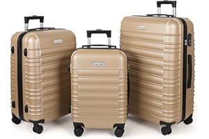 MoFut Kofferset 3 Teilig Hartschale, Kofferset, Gepäck-Sets, Hartschalenkoffer Trolley Rollkoffer Suitcase, Reisekoffer mit Rollen, Handgepäck mit Passwortsperre und Teleskopgriff