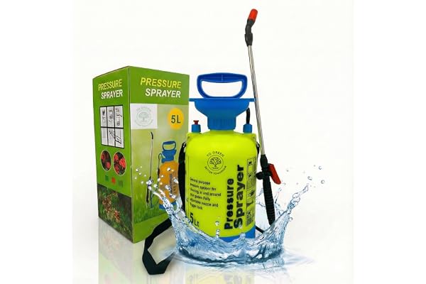 Yo Green Smart 5 Liter Heavy-Duty Garden Pressure Sprayer Pump, Versatile Pesticide & Sanitization Spray, Portable Hand Compress, Hand Compression Plant Watering Can (Lemon 5 Liter)
