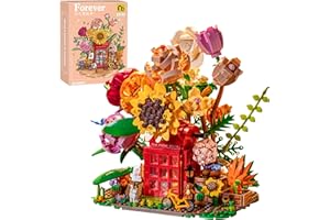 VannMold 200621 - Set di mattoncini da costruzione, 2023, motivo bouquet, decorazione per la casa, per adulti, collezione botanica/regalo (non compatibile con Lego)