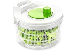 Retoo Salladsslunga kapacitet: 2,5 l, ø 20,5 cm, med sil och lock salladsskål för tvätt och torkning av sallad, grönsaker och