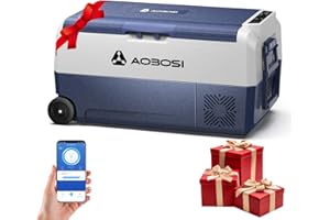 AAOBOSI Glaciere a Compression 36l, Glaciere Electrique 12 V/24 V et 100-240 V, Glacière à Compression -20 ℃ à 20 ℃, Idéal pour Camping, Voiture, Camion, Bateau, Caravane, Voyage et Maison