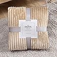 AioTio Throw Blanket，Fuzzy Fluffy Soft Blanket， Perfect for Bed, Sofa, Camping, Travel, Lightweight, Soft, Plush, Fluffy, Warm, Cozy (Khaki)