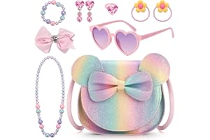 RSXING Kinder Umhängetasche Mädchen - Nette Rundes Ohr Bowknot CrossBody Bag - Kinder Handtaschen Prinzessin Mini Taschen Geschenke für 3 4 5 6 jährige Mädchen