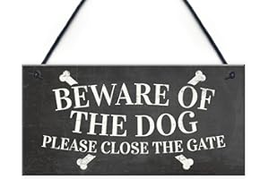 RED OCEAN Beware Of The Dog Warning Sign Garden Gate House Door Hanging Outdoor Plaque Gift