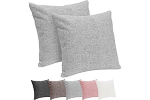 Selfitex 2er Set 40x40 cm, Sofakissen mit Füllung und Bezug, Dekokissen, Kopfkissen mit weicher Kissenfüllung, stilvolle Kissen Deko, robuster Polsterstoff, hochwertiges Couch Kissen (Grau)