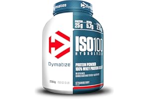 Dymatize ISO 100 Hydrolyzed Strawberry 2264g - Proteine del siero di latte idrolizzate e isolate in polvere