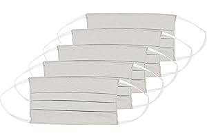 Oscar Apparels Wiederverwendbare Stoffmaske, 100% BCI Baumwolle mit elastischer Schlaufe, Erwachsene (5er Pack)