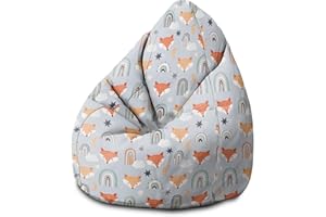 ‎DREAMROOTS DreamRoots Sitzsack Kinder mit füllung - Bodenkissen Kinderzimmer 70 x 70 x 105 cm - Bean Bag - Bubibag - Kindersitzsack - Sitzkissen Boden