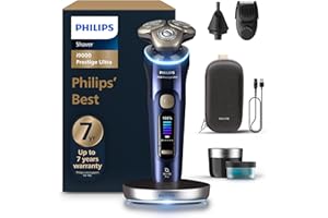 Philips Shaver i9000 Prestige Ultra, Wet & Dry Electric Shaver, Adriatic, Skin IQ Pro Technology, Triple Lift & Cut System, 360 Rotating NanoTech Precision Blades, 5 Shaving Modes, Model XP9401/38