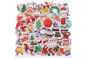 Amabro Confezione da 200 adesivi natalizi, simpatici adesivi natalizi, Babbo Natale, pupazzo di neve, renne, adesivi autoadesivi per bambini e ragazzi, regali di Natale, adesivi natalizi