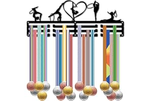 CREATCABIN Porta Medaglie Da Ginnastica Appendiabiti per Medaglie Espositore Sport Metallo Appeso Premi per Atleti Supporto Parete In Ferro Decor Oltre 60 medaglie Cuore per Donne Competizione 40x15cm