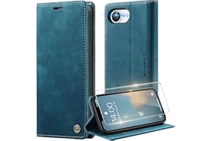 Deisyzy Mobile Phone Case for iPhone 16e Case with Screen Protector, Card Slot and Stand Function, Premium PU Leather Magnetic Folding Flip Case Blue