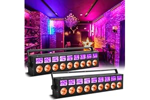 FODEXAZY Projecteur LED RGBW 63W Spot LED Barre à Lumière 32 Couleurs 6 Modes DMX512 Léger de Scène Bar Sonore Activé Effet de Lumiere pour Jardin Bar Fête Noël Halloween DJ (2 PCS)