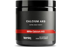 Toniiq 1500mg Ultra High Purity Ca AKG Supplement - 99%+ Highly Purified and Bioavailable Calcium Alpha-Ketoglutarate - Calcium AKG Longevity Supplement - 120 Ca-AKG Vegetarian Capsules