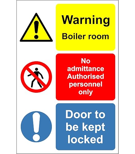 2-Pack 'No Unauthorised Access, Keep This Door Locked' Safety Sign Stickers | Self-Adhesive Vinyl, 20cm X 15cm