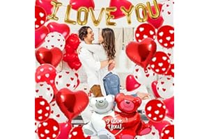 ZEIHOO Ballons pour Saint Valentin Kit, Kit de Decoration de Saint Valentin, Deco Romantique Ballons, Coeur LOVE Ballon，Decoration Pour Ambiance Romantique, Demande en Mariage, Decoration Saint Valentin