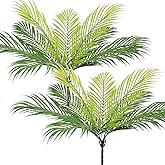 UXORSN 2Pack Artificial Palm Leaves Plants Artificial Palm Trees Artificial Bush Areca Palm Tree 9 Leaves 50cm Tropical Green