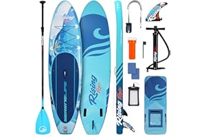 SereneLife Stand Up Paddle Gonflable Adulte 6” – Planche de Paddle avec Accessoires Sup, Sac de Transport, Pont Antidérapant, pour Mer, Lac, Rivière