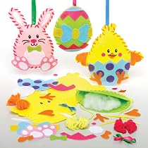 Baker Ross Mohnblume Nähset Für Kinder – 3er Pack, Bastelset Mit Filz, Wolle & Nadel, Größe Ca. 17 Cm
