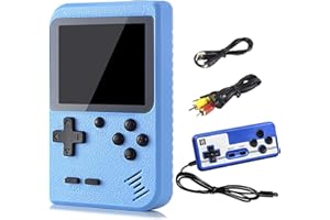 MABENDE Portable Handheld Games Console with 800 Classical Games,Mini Retro Game Player Support for Connecting TV and Two Players,1020mAh Rechargeable Battery, Present for Kids and Adult (Blue)