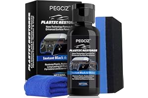 QLIGES car plastic restorer black-50ML back to black, black plastic restorer-Restores Revitalizing Coating Agent, Restorer Prevents Drying Aging -For Interior and Exterior Surfaces