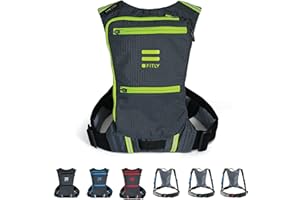 FITLY Sac De Course Minimaliste | Sac à Dos de Running Porte téléphone, Rangement, Ceinture Thoracique | Transport d'objets personnels | Matériel de Running Unisexe | Sac de Running léger Vert