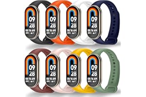 BANGTING 3-12 Pièces Bracelets Compatible avec Xiaomi Mi Band 10/9/8, Bracelet de Remplacement pour Xiaomi Smart Band 10, Mi Band 9 Bracelet