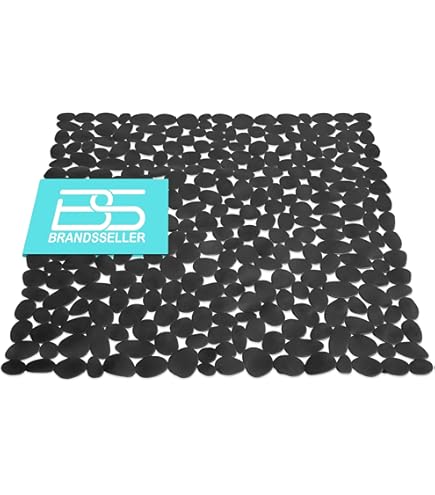 MSV Set 4 Tappetini Antiscivolo Per Doccia A Forma Di Sassolini - PVC Arancione 12x13 Cm - Sicuri E Stilosi