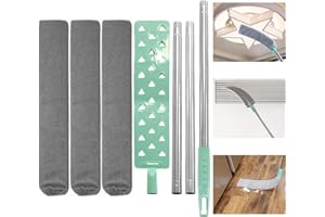 FONDUO Staubwedel Dehnbarer Staubwischer, Staubwedel Ausziehbar mit Abnehmbar Teleskop Stange, Dust Cleaner Abwaschbare Mikrofaser Reinigungsbürste für Schlafsofa Möbelboden Haushaltslücke (1 Pack)