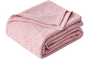 Ailemei Direct Sofadecken für Sitzfläche,Warme Tagesdecke für Herbst und Winter,Dekorative Chenille Decke für Bett,Kuschelig Überwürfe Wohndecke für Weihnachten,153 x 229 cm,Rosa