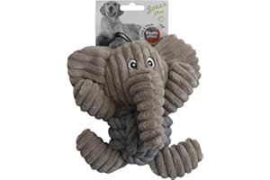 Aimé - Jouet Peluche Éléphant pour Chien - Doudou Doux Et Agréable Au Toucher - Accessoire Interactif pour Tous Types de Chiens - 16 cm