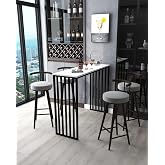 Bar Masası Metal İskeletli Y&uuml;ksek Mutfak Yemek Masası Dresuar Kahve K&ouml;şesi