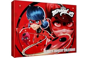 Miraculous - Marinette's Favorits Beauty Advent Calendar, Adventskalender mit Make Up und Kosmetik Produkten, Weihnachtskalender mit Lady Bug und Cat Noir, für Kinder ab 6 Jahren