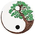 Ying Yang Tree of Life Sew on Patch - Eastern Philosophy Iron on Patches for Balanced Life - Upgrade Clothing Designer Patches for Jackets, Jeans, Backpacks, Hats, Shirts - 80X80 mm