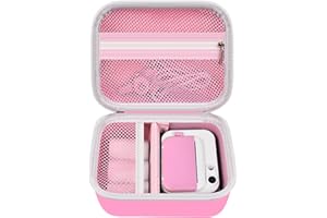 PAIYULE Funda para cámara infantil Uleway, impresión instantánea de cámara digital para MINIBEAR/para GlobalCrown/para Gofunly/para cámara digital USHINING y tarjeta de memoria, rosa claro, Mochila