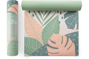 Myga 6mm Printed Yoga Mat - Non-Slip Exercise Mat for Men & Women - Thick & Comfortable for Yoga, Pilates & Meditation - Lightweight & Durable for Home, Gym & Travel - 173cm x 61cm