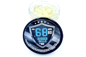 ‎SSR SSR 100 x blaue Nachtsicht, fluoreszierende Silikon-Gummibälle, Paintball, leuchtet im Dunkeln, 68 Kaliber Projektile, Munition, für Training und Selbstverteidigung