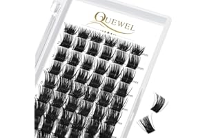 Cluster Lashes QUEWEL - Set di 72 extension per ciglia a forma di cluster fai da te, morbide e singole, per ciglia a D ricciolo MIX8-16 mm, per uso personale di trucco (QU02-D-MIX8-16)