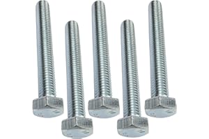 AERZETIX - C47329 - Juego de 5 Pernos M8x60 - cabeza hexagonal - Ø8x60mm - DIN 933 - clase 8.8 - acero galvanizado - bricolaje - herramienta de montaje/ferretería