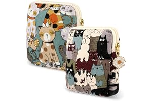 cobee 2 sacchetti per rilegatura, tasche pratiche, borsa portatile con chiusura lampo, per allattamento, Costellazione, uccelli e fiori, gattini