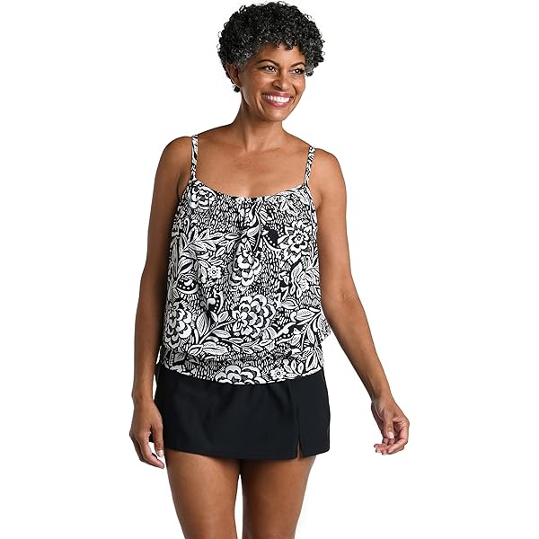 Tankini Swimsuits For Women Women's Three-Tier Ruffled Tankini Top