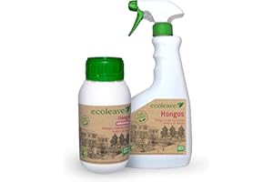 ECOLEAVEX Hongos. Protege y Cuida tus Plantas frente a los Hongos, 100% Natural y Residuo Zero. (Concentrado 20 Rellenos + Envase Pulverizador)