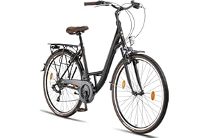 Licorne Bike VIOLETTA Premium City Bike 24,26 et 28 pouces - Vélo pour filles, garçons, hommes et femmes - Dérailleur Shimano 21 vitesses - Vélo hollandais