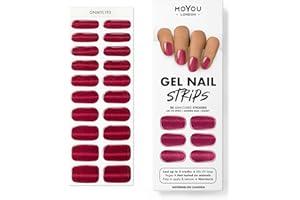 MOYOU LONDON Semi Cured Gel Nail Strips - 20 Pcs. Nail Wraps for Salon-Quality Manicure - Works with Any UV Nail Lamp - Easy to Apply, Trim, & Remove Gel Nail Stickers