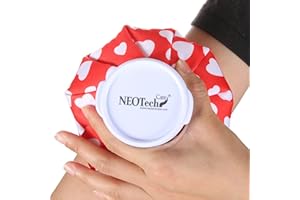 Poche de glace NEOtech Care - Vessie cryothérapie - Premiers soins - Couvercle vissable (Design cœurs, 12cm diamètre)