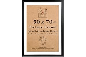 PICTURE FRAMES UK LTD 50x70cm Picture Frame – Black Poster Frame for Photos, Prints & Artwork, Wall Mounted Display
