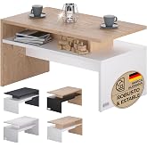 CASARIA Sacramento Coffee Table 95x55x50cm 50kg Oak | Board 15 mm, Bottom Shelf, 4 Protectors, Scratch Resistant, Quick Assem