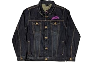 Black Sabbath Denim Jacket Classic Wavy Band Logo Official Unisex Blue XXL