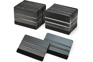 UMAKI Lunbengo 20 Piece Car Wrap Plastic Squeegee, 10 * 7cm Window Tint Squeegee Film Tools, Felt Edge Squeegee Decal Wallpaper Applicator, Black